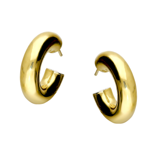 Kolczyki pozłacane kółka rurka 20mm/sztyft PW693 GOLD 20mm-6,00 próba 925