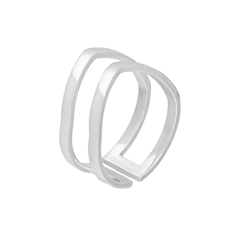 Pierścionek srebrny szpic blask podwójny PX G0034 próba 925