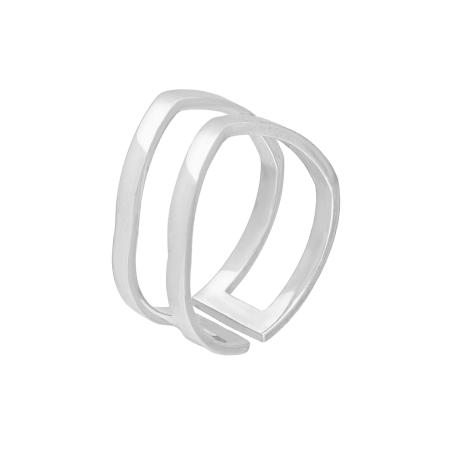 Pierścionek srebrny szpic blask podwójny PX G0034 próba 925