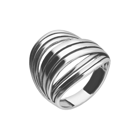 Pierścionek srebrny przeplatanka z falami SZ354 próba 925