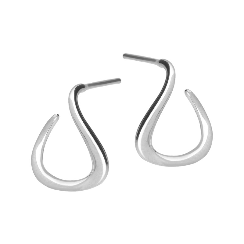 Kolczyki srebrne zawijana kropla/sztyft TB 24128 próba 925