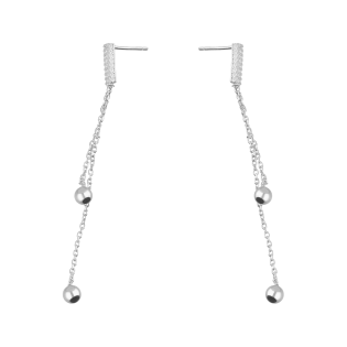 Srebrne kolczyki kulki z cyrkoniami pr. 925 - JubilerSezam.pl