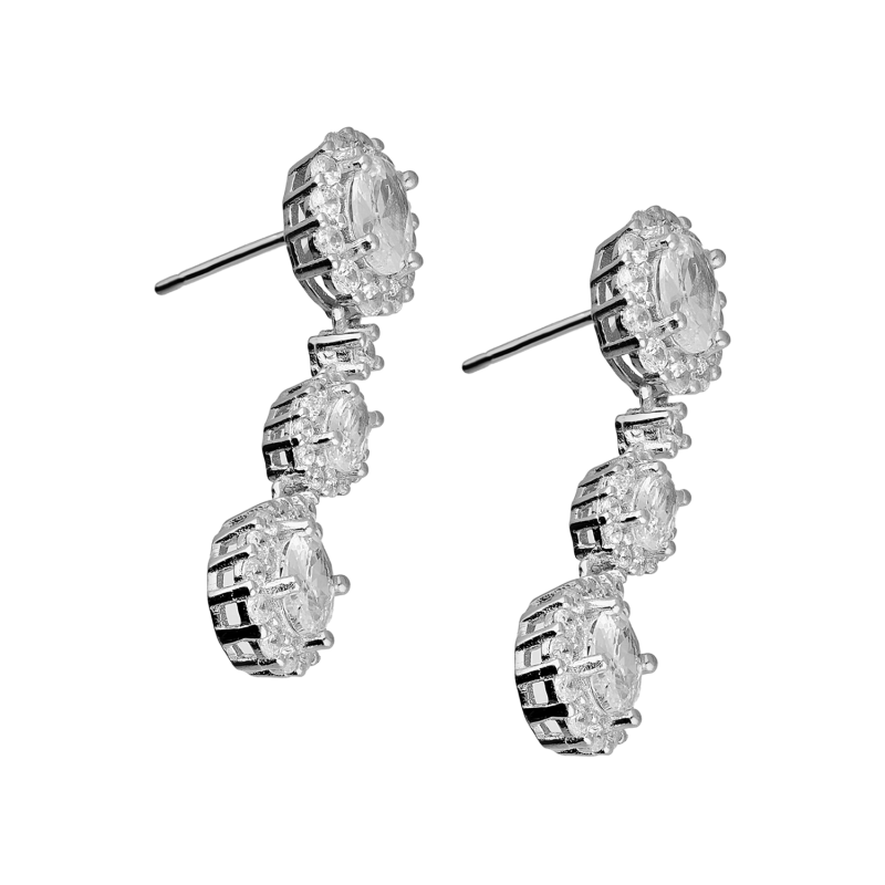 Srebrne kolczyki krople z cyrkoniami pr. 925 - JubilerSezam.pl