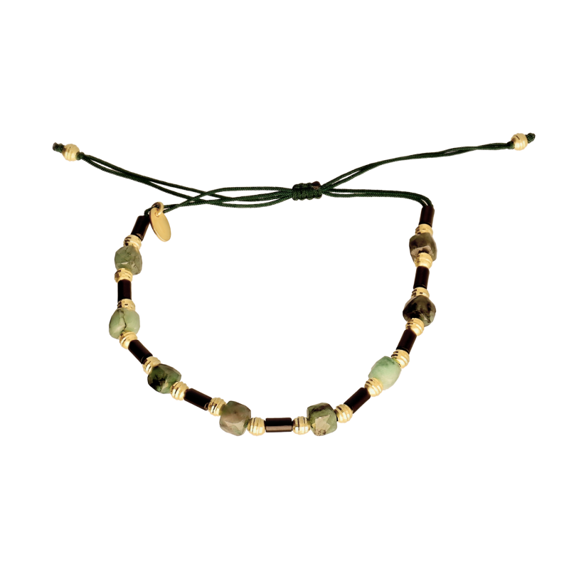 Pozłacana bransoleta ze szmaragdami i agatem pr. 925 - JubilerSezam.pl