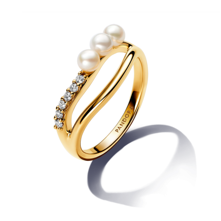 Pierścionek Pandora z Perłą Hodowaną, Pozłacany - JubilerSezam.pl