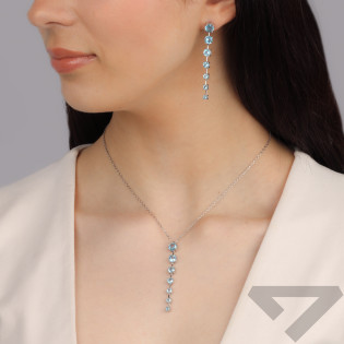 Srebrne kolczyki z topazami próby 925 - JubilerSezam.pl