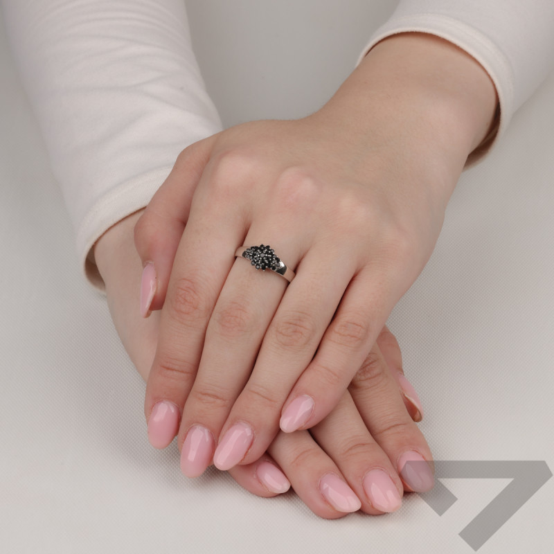 Srebrny Pierścionek Kopuła z Cyrkoniami pr. 925 - JubilerSezam.pl