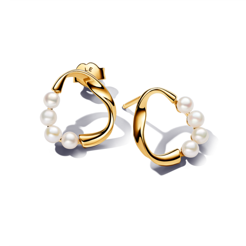 Kolczyki Pandora z Perłami Sztyfty Złote 263276C01 - JubilerSezam.pl