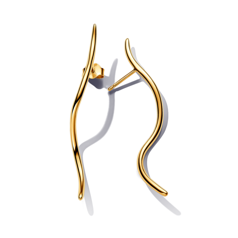 Złote Kolczyki Pandora Organiczne 263287C00 - JubilerSezam.pl