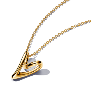 Naszyjnik Pandora z zawieszką w formie serca o organicznym kształcie 363272C00