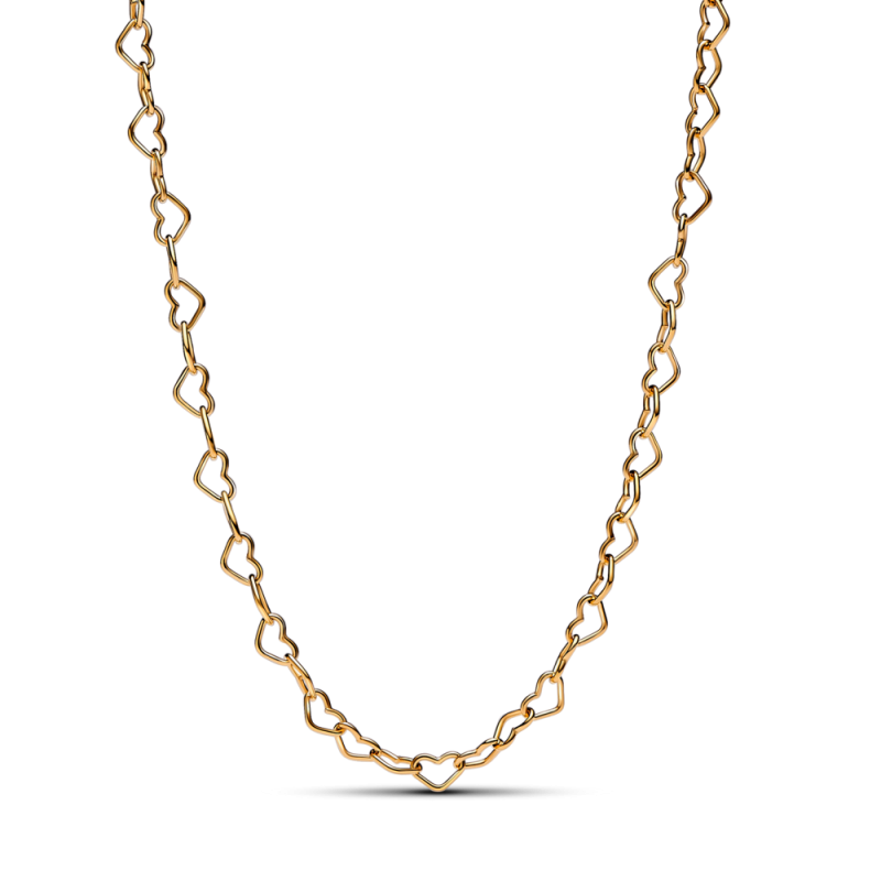 Naszyjnik Srebrny Pozłacany Serca Pandora - JubilerSezam.pl