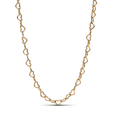 Naszyjnik Srebrny Pozłacany Serca Pandora - JubilerSezam.pl