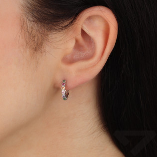 Srebrne kolczyki kółka z cyrkoniami próba 925 - JubilerSezam.pl