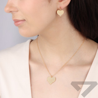 Pozłacane kolczyki serca sztyft pr. 925 - JubilerSezam.pl