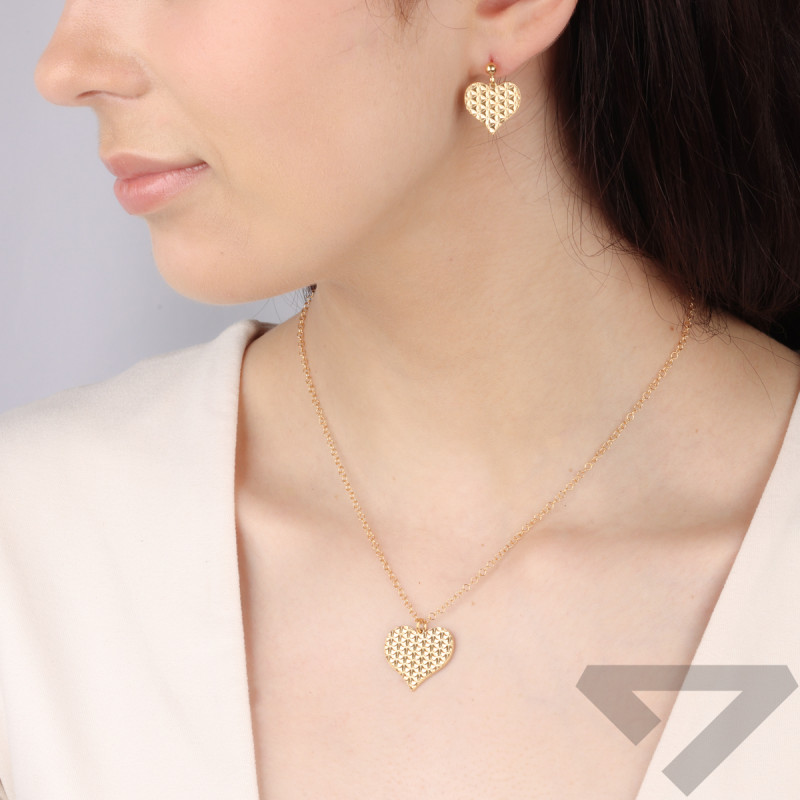 Pozłacane kolczyki serca sztyft pr. 925 - JubilerSezam.pl