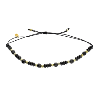 Bransoletka sznurkowa ze spinelami i srebrem 925 koloru złotego