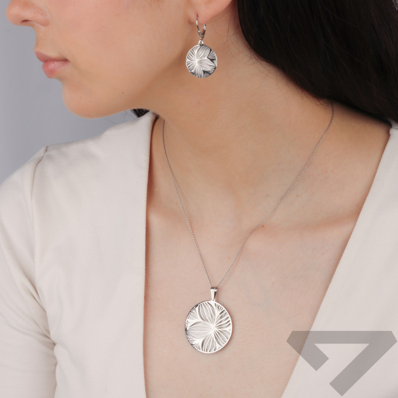 Kolczyki srebrne koło 3D z kwiatami/big.zam. JZ 10298124 próba 925