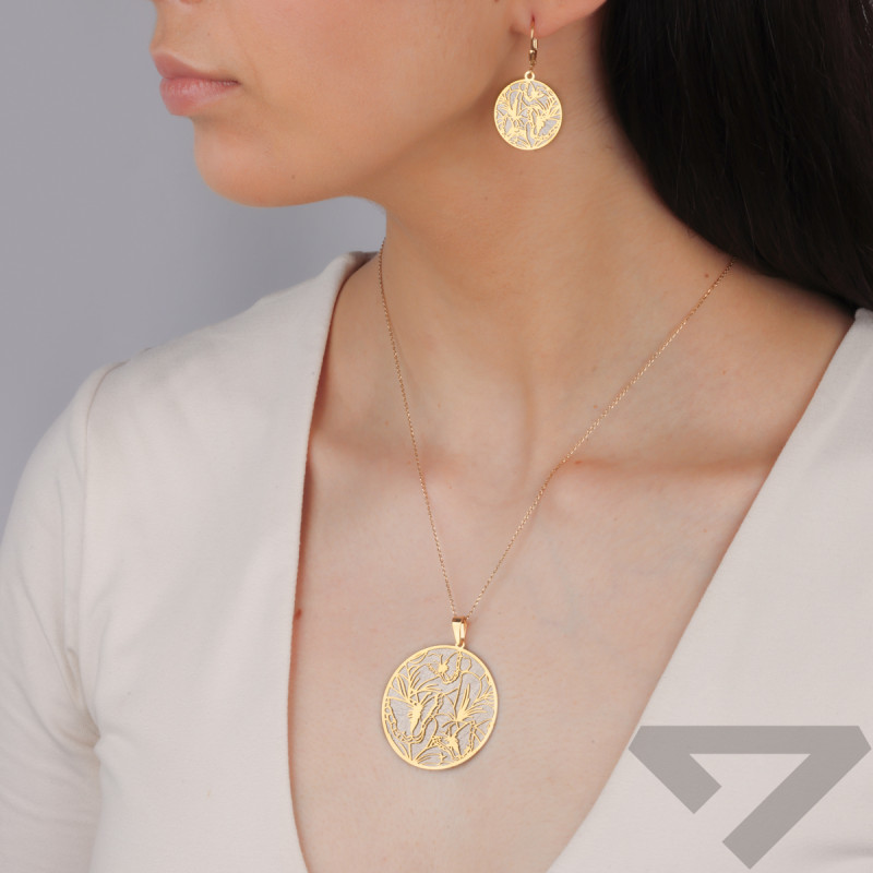 Kolczyki pozłacane ażurowe koło/big.zam. JZ 10301114 próba 925