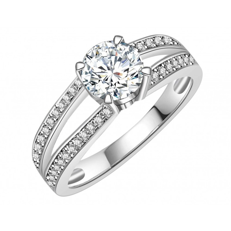 Pierścionek srebrny z moissanitami