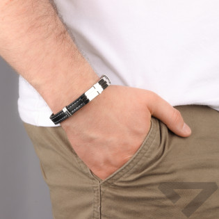 Bransoletka męska z krzyżem stalowa - JubilerSezam.pl