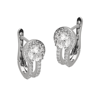 Kolczyki srebrne z białymi cyrkoniami/ang.zap. TB 21795 próba 925