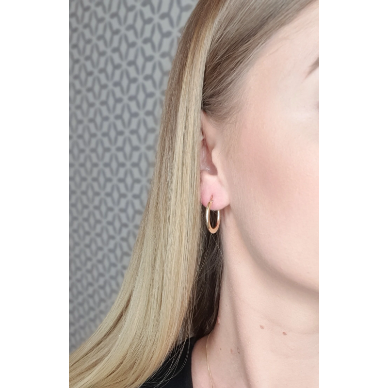 Kolczyki złote płaskie kółka rurka 20 mm/ang.zap. AR XXTE13658 próba 585