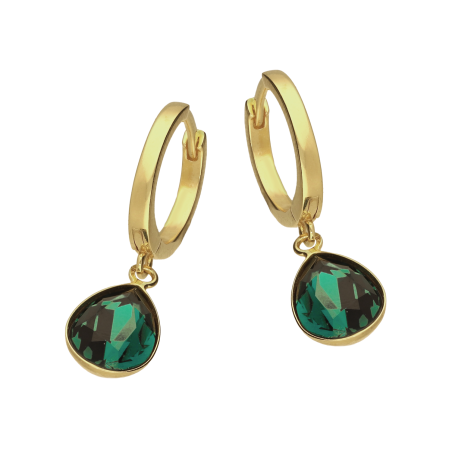 Złote kolczyki Spark Dewdrop Creoles Gold pr. 925 - JubilerSezam.pl