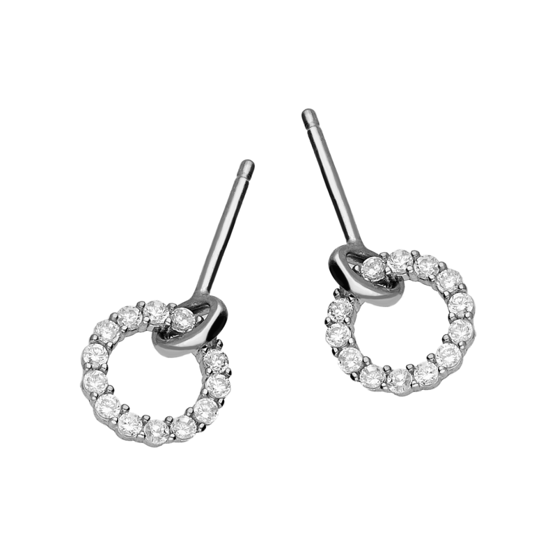 Srebrne kolczyki koła z cyrkoniami pr. 925 - JubilerSezam.pl
