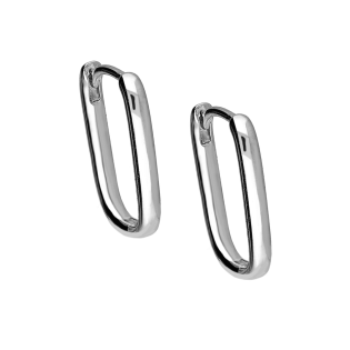Kolczyki srebrne gładki owal/zatrzask HS2069 próba 925
