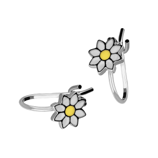 Srebrne kolczyki kwiatki z emalią pr. 925 - JubilerSezam.pl