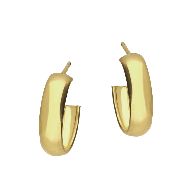 Kolczyki pozłacane kółka rurka płaska 15mm/sztyft PW694 GOLD 15mm-5,00 próba 925