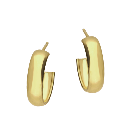 Pozłacane kolczyki srebrne kółka 15mm - JubilerSezam.pl