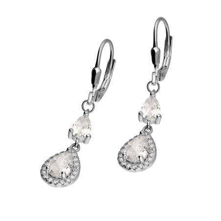 Srebrne kolczyki markizy z cyrkoniami pr. 925 - JubilerSezam.pl