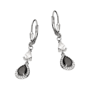 Srebrne kolczyki markizy z cyrkoniami - JubilerSezam.pl