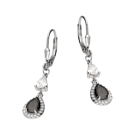 Srebrne kolczyki markizy z cyrkoniami - JubilerSezam.pl