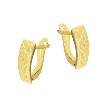 Kolczyki złote grawerowana blaszka/ang.zap. CI 603 próba 375