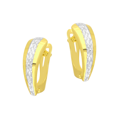 Kolczyki złote blaszka z ozdobnym grawerem/ang.zap. CI 6183 próba 375