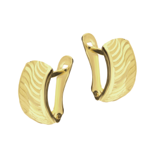 Złote kolczyki blaszki z grawerem pr. 585 - JubilerSezam.pl