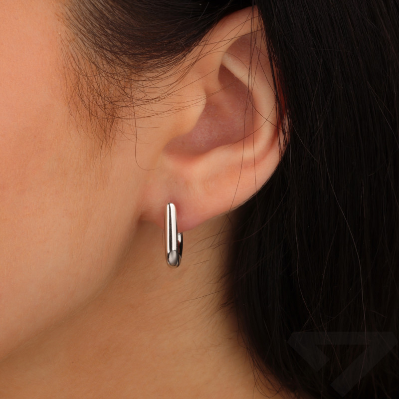 Kolczyki srebrne pół kropla gładka/zatrzask HS2098 ROD próba 925