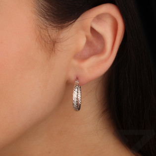 Kolczyki srebrne grawerowane kółka 25 mm/ang.zap. M3-475 ROD próba 925