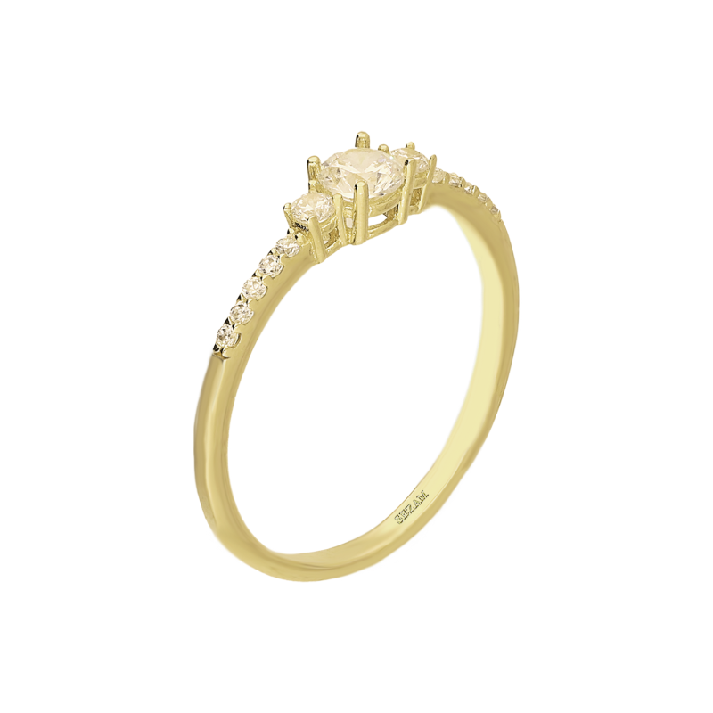 Złoty Pierścionek z Cyrkoniami pr. 585 - JubilerSezam.pl