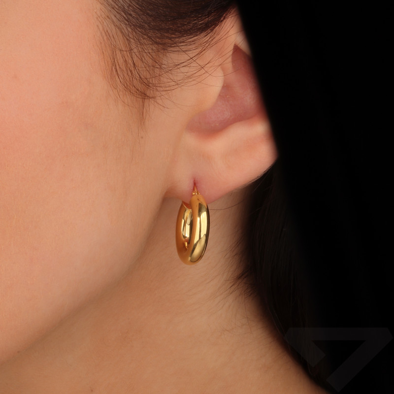 Kolczyki pozłacane kółka rurka 15mm/ang.zap. M3 KDM-15mm-4,00 ANG GOLD próba 925