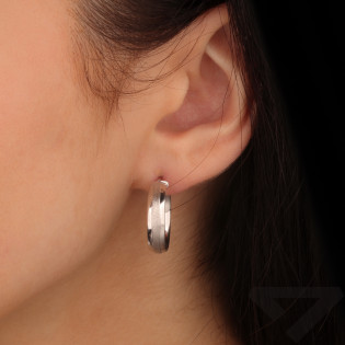 Kolczyki srebrne kółka rurka płaskie 20mm/ang.zap. M3-424 ROD próba 925