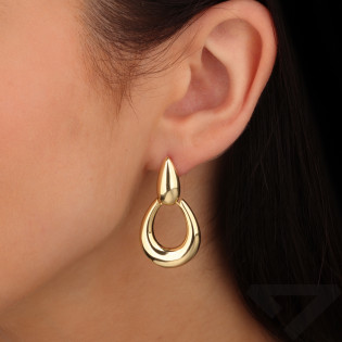 Kolczyki pozłacane dwie krople/ang.zap. HS2096 GOLD próba 925