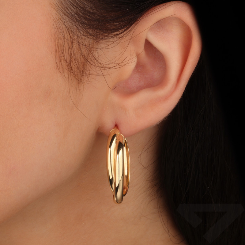 Kolczyki pozłacane owalna skręcana rurka/ang.zap. M3-473 GOLD próba 925