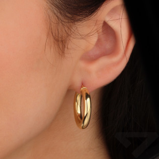 Pozłacane Kolczyki Srebrne Kółka 20mm pr. 925 - JubilerSezam.pl