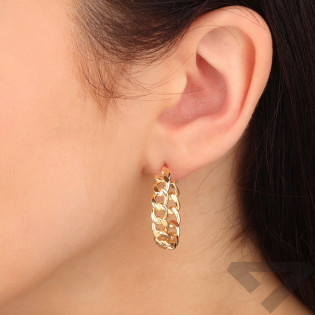 Kolczyki pozłacane kółka pancer 25mm/ang.zap. M3-366-25 GOLD próba 925