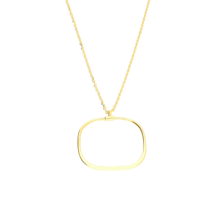 Pozłacany Naszyjnik Srebrny Kwadrat Rolo pr. 925 - JubilerSezam.pl