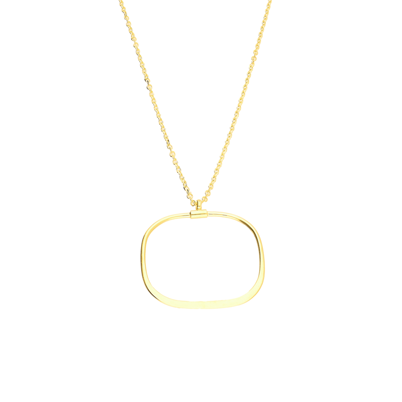 Pozłacany Naszyjnik Srebrny Kwadrat Rolo pr. 925 - JubilerSezam.pl