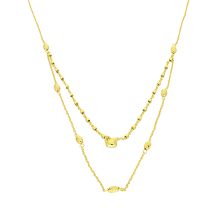 Pozłacany Naszyjnik Srebrny Fasolki i Serce pr. 925 - JubilerSezam.pl